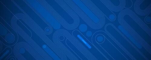 abstract blue background with lines and circles vector