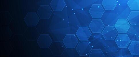 Abstract blue geometric poligonal shape technology and science background vector