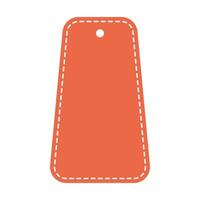 Vibrant Orange Tag Stitched Design in Simple Outline vector