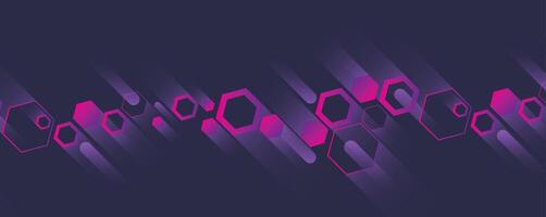 Abstract purple hexagon geometric technology and science background vector