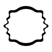 Elegant Black Wavy Frame Ornate Border in Minimalist Design vector