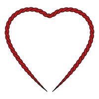 Twisted Red Rope Heart Romantic Symbol in Bold Outline vector