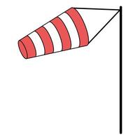 Colorful Red and White Windsock Anemometer, Weather Indicator vane vector