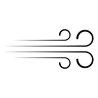 Sleek Black Wind Swirls Dynamic Flow in Minimalist Design vector