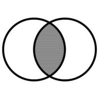 Sleek Black Venn Diagram Intersection Pattern in Simple Design vector