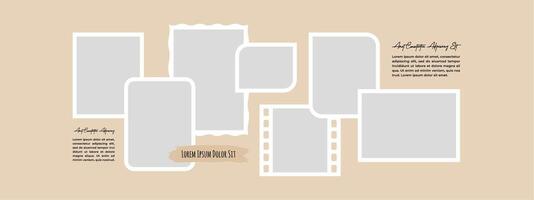 Creative Picture page grid layout abstract photo frames vector