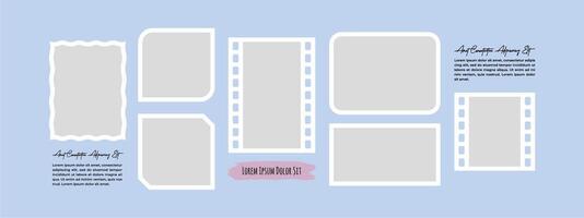 Design Blank Picture abstract photo frames and digital photo wall vector