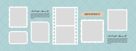 Design Blank Picture Collage grid effect overlay vector