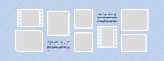 Design Picture Collage grid photo effect template design vector