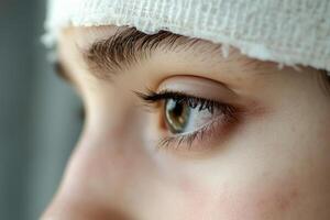 A close up of a young girl's eye photo