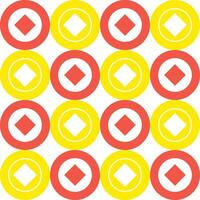 A pattern with yellow and red circles vector