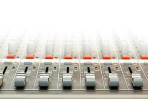 Mixing console for controlling the volume, frequencies.Place for text photo