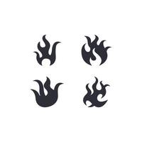 Four different types of fire flames on a white background vector