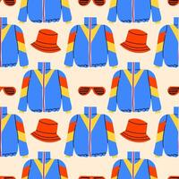 seamless pattern in modern style flat, 80s 90s FLAT style. Hand drawn illustration. Retro nostalgic fashion . vector