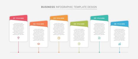 Business Infographic Design Template with 6 Data Points vector