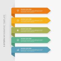 Modern Infographic Design Template with Five Steps vector