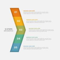 Modern Infographic Design Template with Five Option vector