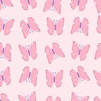 Simple seamless pattern with pink butterflies. graphics. vector