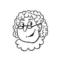 Emotion tricky, deception granny face line vector
