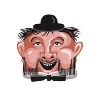 avatar in flat style, full gentleman in hat unshaven vector