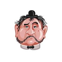 avatar in flat style, gentleman in hat with mustache with tie vector