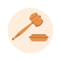Order or judgment concept hammer flat design icon illustration vector