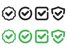 Check mark icon collection vector
