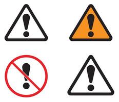 Set of Warning Signs design vector