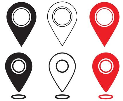 Location Pin Multiple Style Simple vector