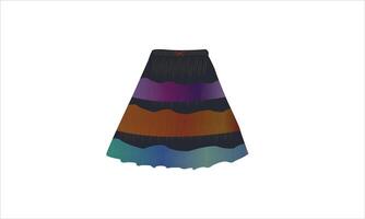 a skirt with multicolored stripes on it vector