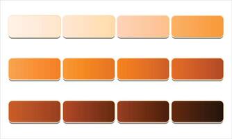 Orange, Peach, Cream, Beige Color Gradient Palette vector