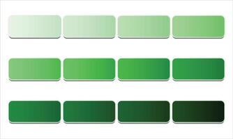 Green Color Gradients Palette Collection Set vector