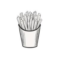 hand drawn french fries illustration stylized vector