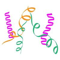 Colored curly ribbons isolated on white background. illustration. vector