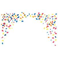 Colorful confetti on a white background. Illustration of a drop of shiny particles. Decorative element for design vector