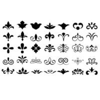 set of calligraphic swirls and curls isolated on white background vector