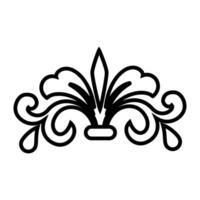 Damask graphic ornament illustration. Floral design element. Black pattern vector