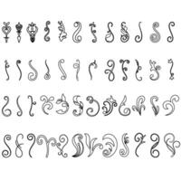 Decorative icon set. Ornaments elements illustration sign collection. vector