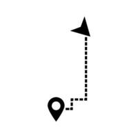 pin pointer location with arrow location illustration silhouette style icon for apps and websites vector
