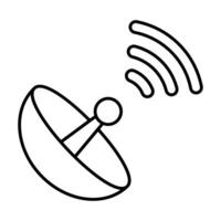 satellite dish signal line style icon illustration design, eps 10 vector