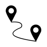 pin pointer location guide isolated icon illustration design black and white vector