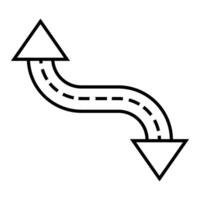 Winding road icon. Outline winding road icon for web design isolated on white background vector
