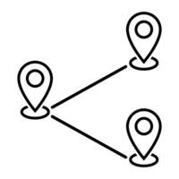 location pin line style icon design, Map travel navigation route road location technology search and direction theme illustration vector