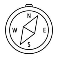 Compass icon in outline style isolated on white background. Navigation symbol stock illustration. vector