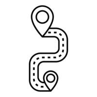 road map with pointer location illustration design icon flat style black and white vector