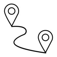 pin pointer location on white background illustration line style icon for apps and websites vector