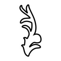 decorative deer horns icon over white background, line style, illustration vector
