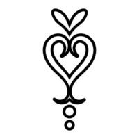 decorative heart icon over white background, line style, illustration vector