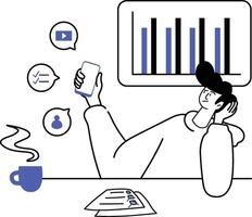 Creative Workspace Illustration with a Tech Theme vector