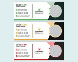 Email Signatures Bundle mega collection, email footer template set, Email signature and email footer or social media cover design template set vector